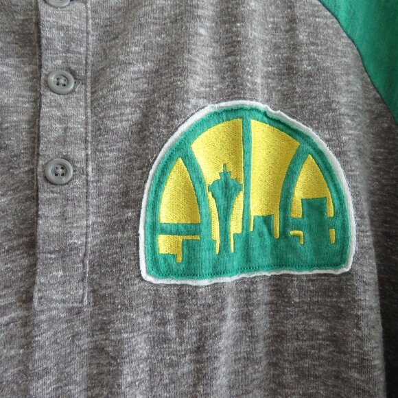 MITCHELL & NESS Seattle Supersonics Henley Basketball Top Sport - Size XL - Picture 11 of 14